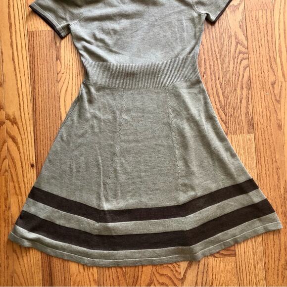 Eliza J. Taupe Brown Belted Cowl Collar Sweater Dress Fit & Flare Women’s Size S - Picture 9 of 12